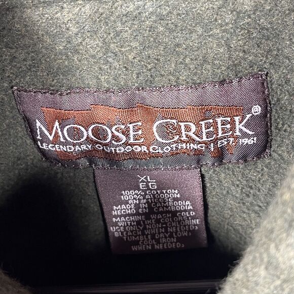 Vtg Moose Creek Legendary Flannel Shirt Mens Sz XL Green Solid Heavy EUC - Picture 3 of 11